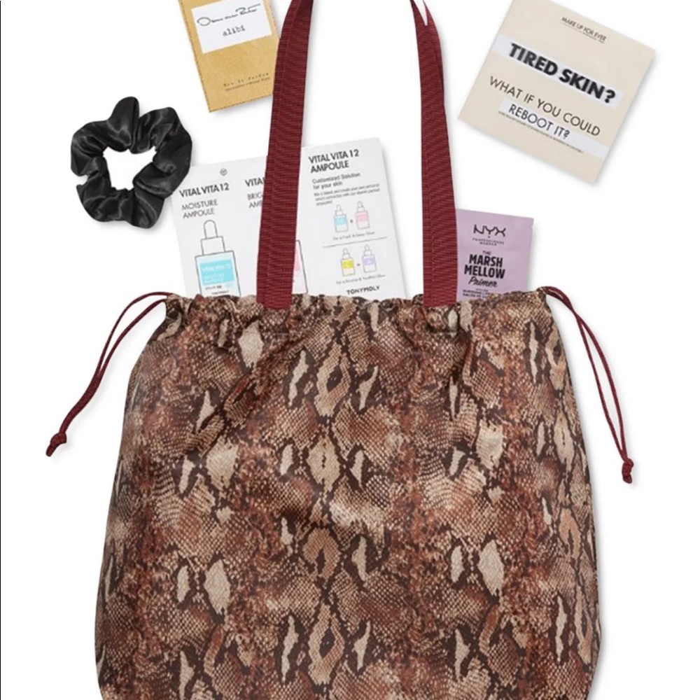 Large snake skin tote bag